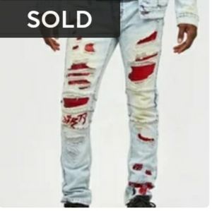 🚫SOLD🚫Dirty South Denim Red distress Jean's 32w